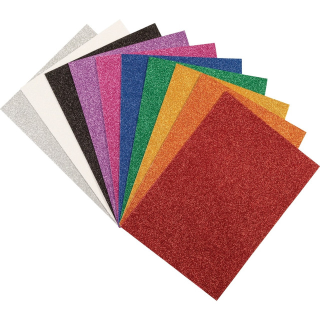 Bright colors  Assorted colors: White, Silver, Gold, Orange, Red, Pink, Green, Blue, Purple and Black  Add sparkle to any project without a lot of mess  Soft foam is flexible, easy to cut and accepts many types of mediums