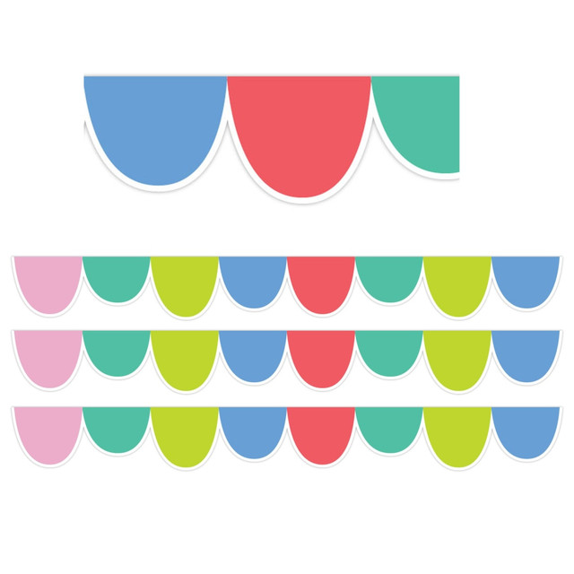 Decorate your classroom with Creative Teaching Press EZ Borders. These stylish borders are made from acid-free paper for long-lasting brightness that shows up year after year.  Made from acid-free paper.  Designed for use on bulletin boards.  Small size allows for easy handling and storage.  Each pack includes 48ft. Sold as a set of 3 packs for 144ft total.