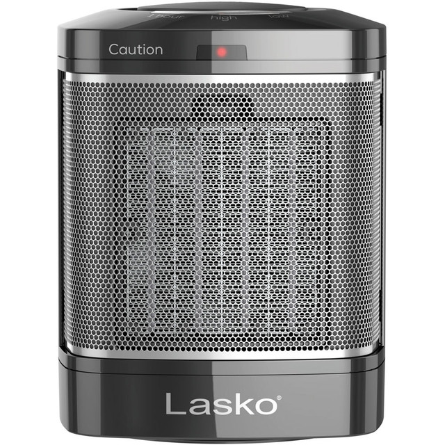 Warm your home room-by-room with this adaptable Lasko CD08500 electric space heater. A combination of small size and impressive power makes this heater a great choice for bedrooms and living spaces.  Simple electric heater just plugs in and goes, no need for installation.  Convection mechanism for even, quiet heating.  With 3 heat settings for adaptable warming depending on room size and temperature.  Impressive 1500 W maximum power for great heating performance.  Compact size suited to heating a small living room or office cubicle.  Black and gray color looks unobtrusively smart.  Measures 7.66in x 6in x 6in.