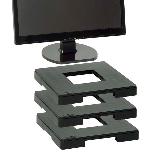 Heavy-duty construction supports up to 66 lb.  Large platform size allows secure monitor placement  For standard-size monitors and LCD monitors  Height-adjustable design helps prevent neck and eyestrain  Contains Recycled Content - See Specs for Details.