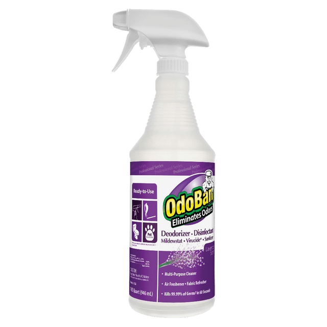 A triple-action formula that quickly eliminates odors, while disinfecting and cleaning most hard, nonporous surfaces. Great on walls, tables, floors, chairs, countertops, bathroom fixtures, sinks, shelves and carpets.  Multi-purpose formula is effective at removing unpleasant odors from most washable surfaces.  Industrial-strength ingredients. Kills most types of common germs with no sticky residue.