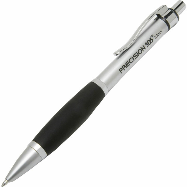 With a comfortable grip and a twist-action eraser, this mechanical pencil makes it simple to take notes during class or a meeting. The touch-free dispenser helps ensure that you have an ample supply of lead for use.  Push-action design makes it easy to advance the lead.  Twist-action extendable eraser helps you quickly remove stray marks and mistakes.  Cushioned, latex-free grip helps your hand stay comfortable during long use.  Includes a touch-free disposable cartridge dispenser with 12 lead refills.  Pack of mechanical pencils features 0.7 mm pencil lead for crisp, bold lines.  Refillable - designed to be used repeatedly, helping you avoid single-use disposables and potentially save money.