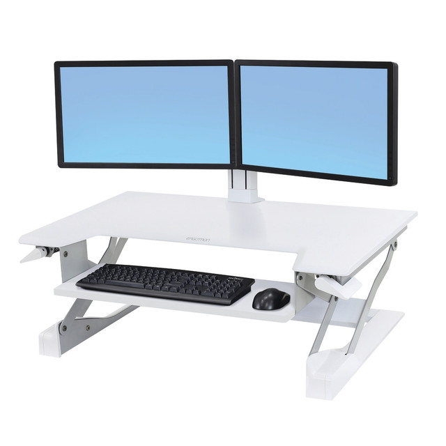 <p>Upgrade your WorkFit to hold two LCDs above the desktop. Offers 5" (13 cm) of height adjustment. Easily lift LCD screens to proper height for ergonomic comfort.</p> <p>Recommended for use with WorkFit-T products</p>