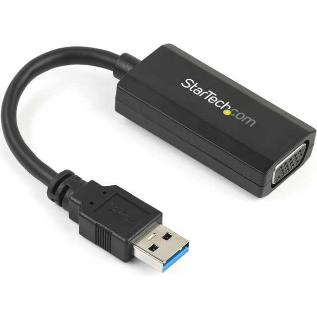 This USB 3.0 to VGA video adapter works as an external video card, enabling the USB port on your computer to output video to a VGA display at 1920 x 1200 resolution. The adapter also features on-board driver installation, which means the adapter will work when you connect it, even without a software disc or Internet connection. For the ultimate in hassle-free installation, this USB video adapter features on-board drivers which prompts for installation as soon as you connect the adapter to your Ultrabook or laptop computer. This means you can maximize portability by never requiring an installation disc or Internet connection to install the device. Adding a second or third display to your computer can vastly increase your productivity by giving the freedom to access more applications at the same time. This video adapter is intended to support all of your business applications including web browsing, e-mail, spreadsheets and presentations. You can also leave your system video card available for more demanding applications such as gaming or CAD design, while you use the USB monitor for reference material. Using the high-bandwidth USB 3.0 interface, this adapter enables smoother scrolling through documents, higher refresh rates and an overall enhanced performance over USB 2.0. The adapter is optimized for use with USB 3.0, but for added compatibility this adapter is also backward compatible with USB 2.0 computer systems supporting an 800 x 600 resolution at 60Hz.   Versatile connectivity options support for both USB 3.0 and 2.0 computers  Increase productivity by connecting an additional display using a USB port  Exceptional external performance with support for video resolutions up to 1920x1200  USB-powered operation with no external power adapter required  Hassle-free setup while you are on the go, with drivers that install automatically without an Internet connection or software disc