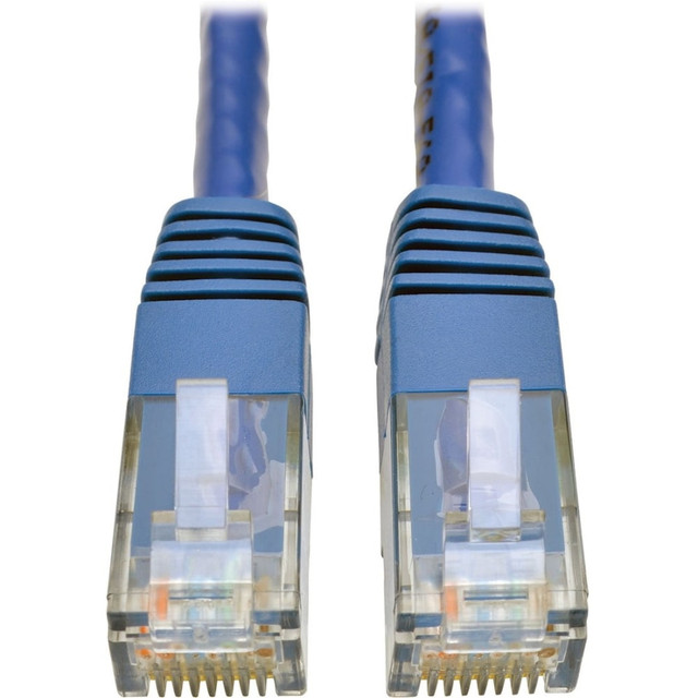 Durable design. Featuring a PVC jacket material alongside strain relief, this Ethernet cable is built for durability and long-term use, reducing the risk of cable damage and connection losses.  Enhanced connectivity. The Cat6 Gigabit Molded (UTP) Ethernet Cable ensures a reliable connection with its high-quality American Wire Gauge (AWG) 24 wiring, providing the bandwidth needed for both residential and commercial networking requirements.  Reliable performance. With a tested frequency of up to 550 MHz, this cable supports high-speed data transfer rates, making it suitable for Gigabit Ethernet and beyond. The gold-plated connectors also ensure a clean, clear transmission, minimizing resistance and signal loss.