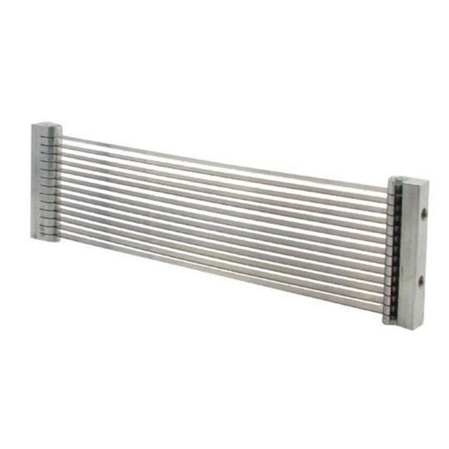 Slice up ingredients with confidence using a Nemco 3/16in Scalloped Blade Assembly. Stainless steel construction offers long-lasting durability.  Compatible with the Easy Tomato Slicer (sold separately).  Scalloped 3/16in blade assembly (13 blades).  Made from durable stainless steel.