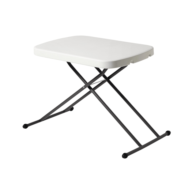 The Realspace Personal Folding Table is lightweight, durable and easy-to-clean. This multipurpose folding table is perfect for the home, office and hobbies.  Lightweight and impact resistant.  Plastic top is dent, scratch and rust resistant.  Heavy duty 3/4in round powder coated steel legs.  Weight capacity tested to support 25 lbs. (evenly distributed load weight).  Save time - no assembly required.  Backed by the manufacturers 10-year warranty.  Tested to meet ANSI/BIFMA Performance Standards - Manufacturer testing has been conducted on this product to meet specific performance requirements and safety standards set forth by the American National Standards Institute (ANSI) and the Business and Institutional Furniture Manufacturers.