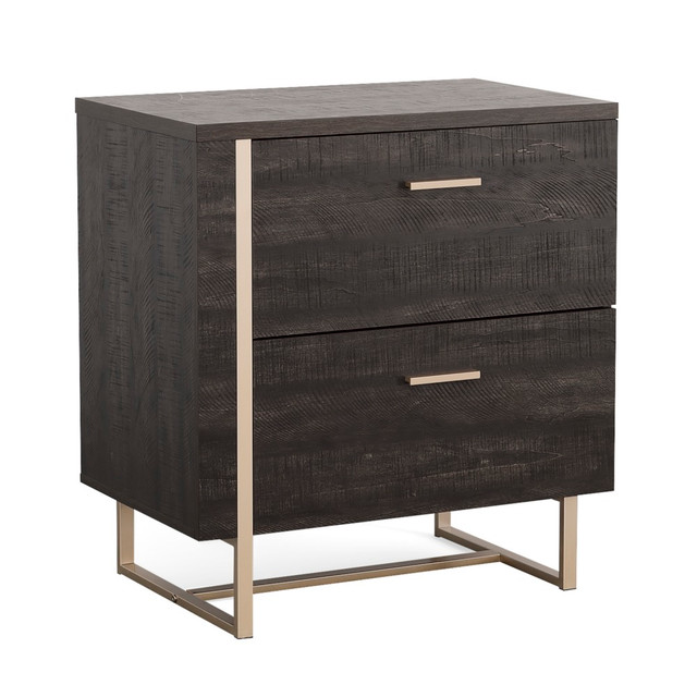 The 2-drawer lateral file cabinet from the Walter Heights collection is an essential piece of furniture for any modern office. The drawers of this modern filing cabinet feature full extension slides which can hold letter or legal size hanging files, as well as many other office supplies. An interlocking safety mechanism ensures that only one drawer can be open at a time, adding an extra level of security to your home office. This legal-size file cabinet is finished on all sides, making it easy to place it anywhere in your office space. For those looking for a functional and stylish storage solution, whether you need to store important documents or keep your office supplies in order, this 2-drawer filing cabinet is the perfect choice for you.  Drawers with full extension slides hold letter or legal size hanging files.  Interlocking safety mechanism allows only one drawer open at a time.  Finished on all sides for versatile placement.  This product is heavy and/or oversized and may need more than one person to handle.