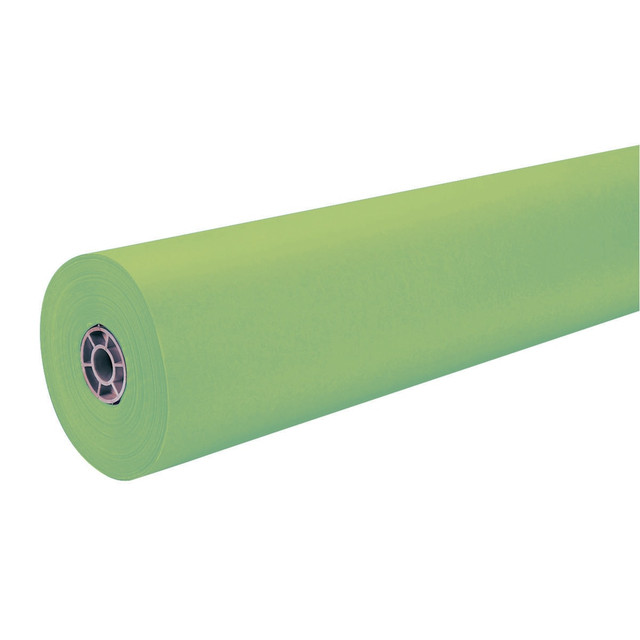 Add this brightly colored Pacon roll of art kraft paper to your collection of creative supplies. The durable paper has 2 distinct finishes to suit an array of projects.  Spectra roll of paper with 1 smooth side and 1 textured side. Smooth side is ideal for a felt pen, finger paint or similar art media. The "toothy" surface handles wet chalk, water-color, tempera or acrylics with ease.  50-lb stock offers a sturdy feel.  Art kraft roll features 36in x 1,000ft of light green paper.