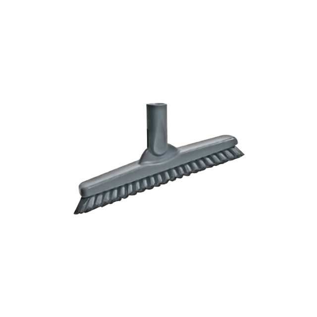 Make a good impression on guests or clients with a facility that is clean and professional. This swivel corner brush features hard bristles that scrub away dirt and is designed to fit into tight corners for a thorough cleaning.  Polypropylene bristles break up caked-on messes.  Flat-head design simplifies scrubbing in tight corners.  360 deg. swivel helps access hard-to-reach areas.  ACME-threaded handle socket is designed for use with Unger locking-cone-equipped handles and poles (sold separately).  Color-coded decals help ensure use in the proper area.