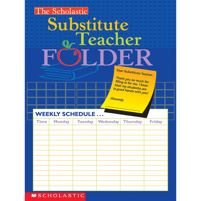 This full-color folder includes ample space for filling in all of the information a substitute teacher needs!  Features a handy storage pocket, charts, checklists, helpful notes and more.