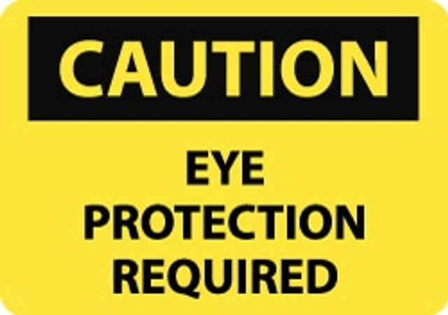 AccuformNMC C485AB Sign: Rectangle, "Caution - Eye Protection Required"