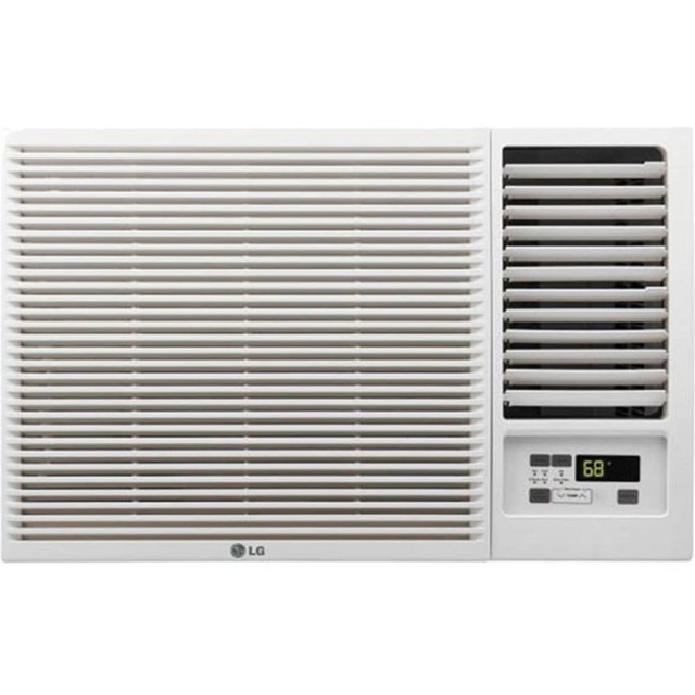 Fits window openings:  22ft-36ftW X 14inH  Power failure auto restart  User friendly digital control panel and remote control  Estimated cooling area: 320 sq. ft. / Room size: 16 ft. x 20 ft.  4 in 1 operation:  Cool/Heat/Fan/Dry  2 cooling/heating and fan speeds  Removable, washable filter  4-way air deflection  24-hour on/off timer  7,500 BTU cooling / 3,850 BTU  heating