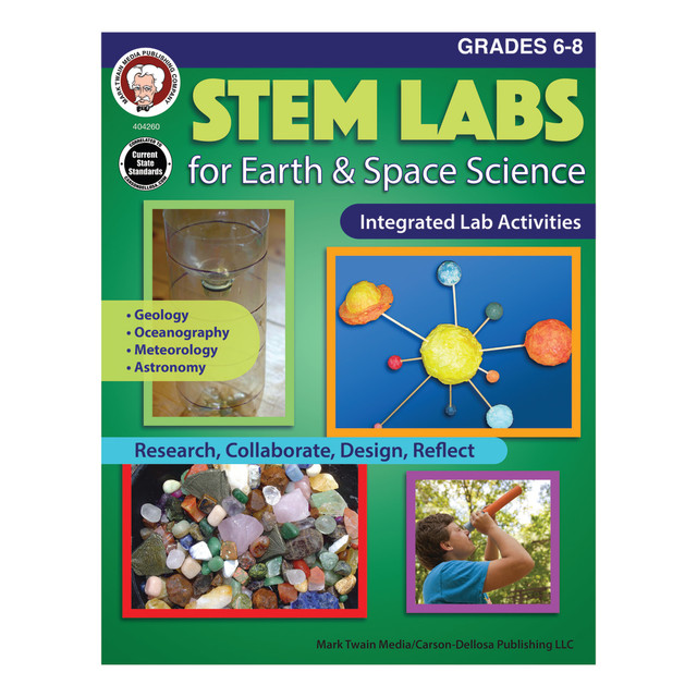 Foster creativity, teamwork and critical thinking in your classroom through science! The activities in this workbook allow students to build essential skills they can apply in the real world.  Introduces geology, oceanography, meteorology and astronomy subject matter to get students interested in science. 26 labs with instructional and assessment materials make it easy to integrate earth and space science concepts into your science curriculum.  STEM-based labs help students build scientific inquiry, content knowledge and technological design skills.  Meets Common Core standards.  Suitable for students in sixth through eighth grade.