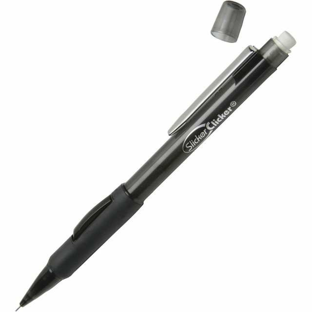 Gear up for a successful day with these SlickerClicker mechanical pencils, which supply a modern look with translucent barrels. A rubber grip offers a comfortable feel for effortless note-taking at home or on the go, while a sliding sleeve safeguards the lead to maximize your writing cycle.  Latex-free rubber grip and eraser.  Translucent barrel.  Includes a 12-pack of mechanical pencils.  Comes with 0.5 mm pencil lead that produces clean, fine lines.