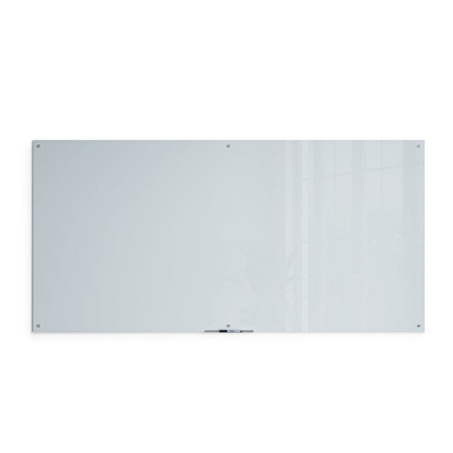 This White Frosted Glass Dry-Erase Board Is A Perfect and Functional Solution For The Frequent and Heavy Usage Areas Of Your Office, School Classroom, Home Or Any Commercial Space. Clean, Contemporary and Frameless Product Design Lines Will Add A Touch Of Subtle Style To Your Wall. The Modern Frameless Feature Enables You To Hang Multiple Glass Boards Adjacent To Each Other and Expand The Writing Surface To Fit Your Custom Space Needs. The Boards Premium Ultimate Glass Writing Surface Will Never Stain Or Ghost. All Ink Erases Easily with A Simple Eraser and The Glass Surface Continuously Outperforms All Traditional Melamine Or Painted Steel Dry-Erase Writing Surfaces. Occasionally, Use Any Dry-Erase Board Spray Or Wet Dry-Erase Board Wipes After Continuous Use To Clean The Writing Surface. Although All Dry-Erase and Glass Markers Work Well with This Board, The U Brands Dry-Erase Markers Provide The Ultimate Writing and Eras-Ability Experience. For Safety, The Board Is Made From Tempered Glass As Well. This Whiteboard Board Has A Universal Mounting System, As It Can Be Hung Vertically Or Horizontally To Fit Your Allocated Space. All Wall Hanging Hardware Is Hidden Under The Mounting Bolts For A Sleek and Modern Appearance. Mounting Hardware and Instructions Are Included For Quick and Easy Mounting. The Board Is Packaged with Extra Supportive Corrugate Material That Is Highly Resistant To Damage During Shipping; All Corrugated Material Can Be Recycled Once Unpacked.  Premium Tempered Glass Dry-Erase Surface Never Stains Or Ghosts. White Frosted Glass Background Creates High Contrast with Any Color Dry-Erase Or Glass Markers  Glass Is The Highest Quality Dry-Erase Surface Available. Perfect For Heavy Writing Use In Any Office, Home Or Commercial Environment  Modern Frameless Design Hides All Hanging Hardware. Frameless Feature Enables Multiple Glass Boards To Be Hung Side By Side To Create An Infinite Writing Surface  Works Well with All Dry-Erase Markers and Liquid Glass Markers. Try U Brands Dry-Erase Markers For Ultimate Board Performance  Mounts Vertically Or Horizontally, Includes Hassle-Free Mounting Hardware and Instructions  Actual size 96in X 47in  Market Size 96in x 48in  Lifetime Warranty  This product is heavy and/or oversized and may need more than one person to handle.