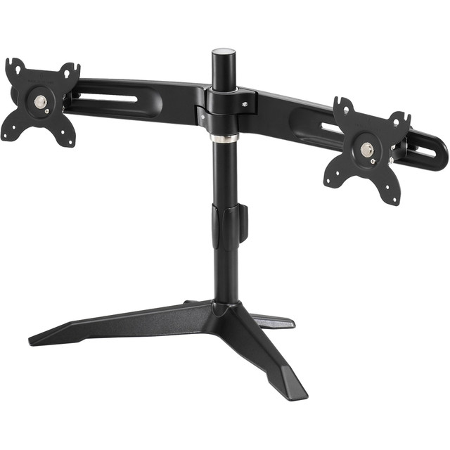 IntelliTorque hinge system  Compatible with VESA 100&times;100/75X75  Arm angle adjustment  90 Degree monitor rotation  Height adjustment  Cable management  Aluminum alloy structure  Dual mount support 15in to 24in monitors