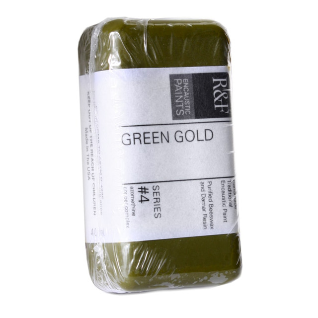 Versatile and easy-to-use encaustic paint cakes  Composed of beeswax, damar resin and pigments.  Apply to an absorbent ground in a molten state and then fused or re-melted. Capable of achieving a wide range of effects, from glass-like smoothness to rich impasto-like textures.  40 mL paint cake measures 1 1/4inH x 2 1/2inW x 3/4inD.