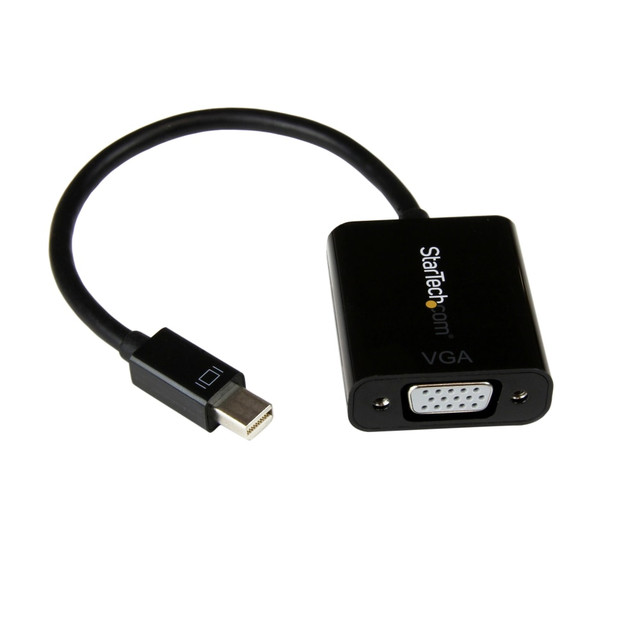 EASY TO USE: With no software or drivers required, the Mini DP to VGA converter works with any OS including Windows, Ubuntu and macOS; Compatible with MiniDP devices like Microsoft Surface PCs or TB1/TB2 MacBooks  HOST COMPATIBILITY: Active digital to analog converter supports mDP/mDP++ source including Thunderbolt 1 & 2 MacBooks, MacBook Air & Mac Mini, Microsoft Surface Pro 1-6, desktops (AMD FirePro/NVidia Quadro), laptops, mini itx computers, Intel NUC & docks  INCREASE PRODUCTIVITY: Connect a VGA monitor or projector, or  add a second display to your workstation using the mDP to VGA adapter dongle; Compact design makes it ideal for travel to & from office/home | 7in (18cm) cable  SCREW LOCKING VGA: Mini DisplayPort to VGA display adapter supports VGA screw locking cable to prevent cable from coming loose or accidental disconnection from VGA displays and projectors | Tested with VGA cables up to 25ft  MINI DISPLAYPORT TO VGA ADAPTER: Mini DisplayPort 1.2 (HBR2) video adapter connects a VGA display or projector supporting 1920x1200 & 1080p at 60Hz; EDID & DDC pass-through ensures compatibility between source & display