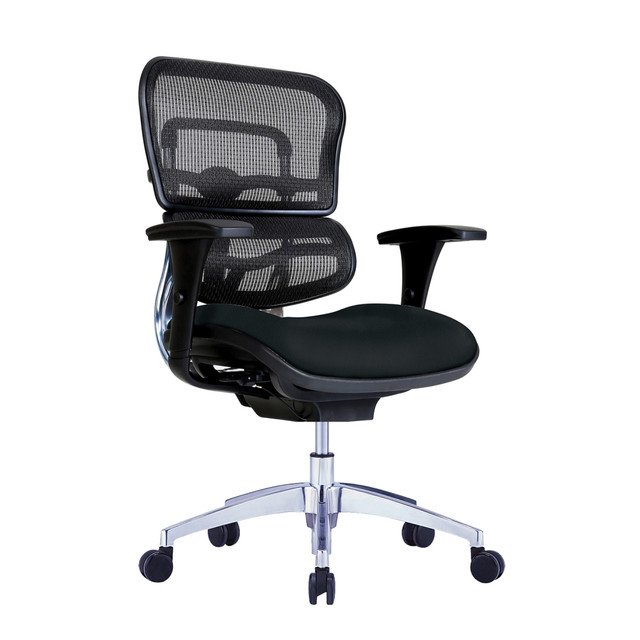 Work comfortably while seated in the WorkPro 12000 Ergonomic Antimicrobial Vinyl Mid-Back Manager Chair. Antimicrobial upholstery helps to prevent the spread of germs. This WorkPro chair boasts height, backrest, tilt and armrest adjustments to help you find the ideal working position.  Ergonomic design allows for comfort throughout the day.  Weight capacity tested to support 275 lb.  Recommended for professional use 8-10 hours per day.  Overall Dimensions: 44-3/4inH x 27-3/8inW x 28-15/16inD.  Mid back.  Mesh and antimicrobial vinyl chair upholstery.  Lumbar support.  Waterfall seat.  Boasts 1-touch height adjustment with weight-activated mechanics.  Adjustable chair with tilt angle, backrest and armrest controls.  Swivel seat.  Rolling casters.  Assembly required.  Eco-conscious choice - has one or more meaningful eco-attributes or eco-labels.  GREENGUARD certified - certified for low chemical emissions: UL.COM/GG - UL 2818. Ranked in two tiers: Certified and Gold.  Tested to meet ANSI/BIFMA Performance Standards - Manufacturer testing has been conducted on this product to meet specific performance requirements and safety standards set forth by the American National Standards Institute (ANSI) and the Business and Institutional Furniture Manufacturers.  Antimicrobial is an agent that kills microorganisms or stops their growth.  Less harsh chemicals - made with fewer harsh chemicals, or safer chemicals than typical alternatives, helping  reduce your use of and exposure to substances that may be more harmful to your health and the environment.
