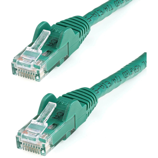 EASY INSTALLATION: 150 foot snagless patch cord for easy installation & flexible disconnection in wiring conduits; Compatible w/Cat5e & earlier standards; Molded boots available for constrained spaces  QUALITY CONSTRUCTION:  ETL & UL certified wire; 50-micron gold-plated connectors prevent rust/corrosion to avoid costly network downtime; High quality PVC  jacket resists bending or fraying damage  ETL verified  HIGH PERFORMANCE CAT6 ETHERNET CABLE: 100% copper for error-free Multi Gigabit 1/2.5/5Gbps connections; 10Gbps up to 160ft; Fluke patch cord tested to comply w/ANSI/TIA-568-2.D Category 6; ETL Verified  POE SUPPORT: 24 AWG stranded copper conductors & UL Rated Wiring (E132276-A) supports up to 100W for PoE devices like VOIP phone & security systems; IEEE 802.3bt & DTE power compliance reduces cable heating  SPECS: Length: 150ft (45.7m) | Color: Green | 650 MHz Rated | Structure: 4 Pair UTP | RJ45 | Jacket: PVC | Wire Gauge: 24 AWG Copper | Wiring: ANSI/T568B | ETL Verified | Warranty: Lifetime  High-quality 24 AWG copper wire
