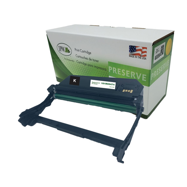 Keep your office printer running efficiently with help from the IPW Preserve Brand 101R00474-R-O Remanufactured Drum Unit For Xerox 101R00474. Expect high-quality prints and photos.  Comparable to the Xerox 101R00474 unit.  Yields up to 10,000 pages.  Offers dynamic prints.  Remanufactured - made from quality recovered cartridges, helping you save resources, reduce waste and potentially save money.  Recycling solution - designed to encourage recycling, helping you divert materials from landfill.  Contains Recycled Content - See Specs for Details.