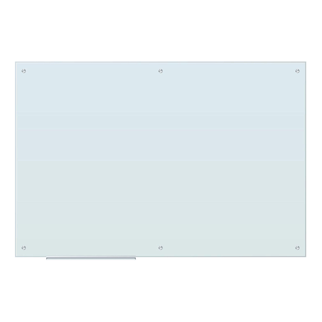 This magnetic white glass dry erase board is a perfect and functional solution for the frequent and heavy usage areas of your office, school, home or any commercial space. The tempered magnetic glass is only compatible with high energy magnets.  Premium tempered magnetic glass dry erase surface never stains or ghosts. White frosted glass background creates high contrast with any color dry erase or glass markers.  Glass is the highest quality dry erase surface available. Perfect for heavy writing use in any office, home or commercial environment.  Modern frameless design hides all hanging hardware. Frameless feature enables multiple glass boards to be hung side by side to create an infinite writing surface.  Works well with all dry erase markers and liquid glass markers. Try U Brands dry erase markers for ultimate board performance.  Mounts vertically or horizontally, includes hassle-free mounting hardware and instructions, contains 6 grommets which provide a designer look.  Actual size 70in X 47in  Market Size 72in x 48in  Lifetime Warranty  This product is heavy and/or oversized and may need more than one person to handle.