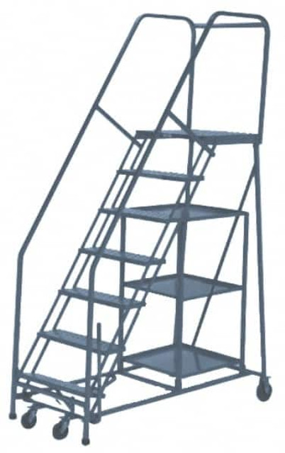 PW Platforms SP7SH30W21 Steel Rolling Ladder: 7 Step