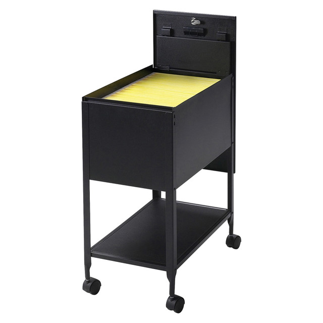 Ensure your most sensitive documents stay secure during transport and storage with the Lorell steel locking mobile file cart. This letter size mobile file comes in black for style and helps prevent unauthorized access for peace of mind.  Key lock keeps files secure.  Piano-hinge top and shelf storage on bottom.  All Lorell black standard mobile file with locks are keyed alike.  4 dual-wheel casters make it easy to maneuver the Lorell mobile file cabinet with locks.