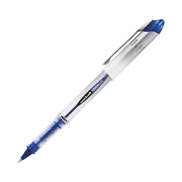 Bring vivid imagination to your creations at any altitude with Vision Elite. Rich ink flows evenly from the bend-resistant stainless steel tip, while the tungsten carbide rollerball creates smooth, skip-free lines. Blue gel-based ink provides you with a smooth and consistent flow. The gel based ink is also quick-drying minimizing smudging or smearing. Pen point size of 0.8 mm offers bold and visible lines when writing on any surface. Uni-Flow Ink System ensures you have a consistent, delightfully fluid writing experience. Vision Elite pen Airplane-safe ink prevents leakage even when cabin pressure changes while you are in flight. Pack of 1.  Pen point size of 0.8 mmRefillable when the ink runs outAirplane safe technologyInk color is blue and gel-based1 pen per pack