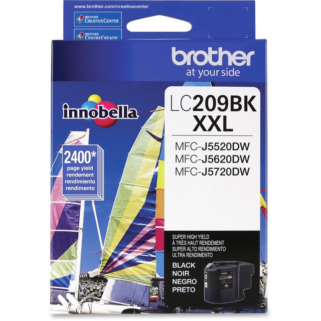 Compatible Brother models: MFC : MFC-J5520DW, MFC-J5620DW, MFC-J5720DW.  .    Brother offers an environmentally responsible way for customers to dispose of Brother Genuine cartridges.  Professional inkjet print quality you can consistently rely on for 2400 pages.  Intelligently engineered to work in seamless unison with your Brother printer.  Brother Genuine ink produces rich, vibrant prints that withstand the test of time.  Brother Genuine LC209BK Super High Yield Black Ink Cartridge.  Helps Avoid Waste - Designed for extended use, helping reduce or eliminate material use and potentially save money.  Recycling solution - designed to encourage recycling, helping you divert materials from landfill.