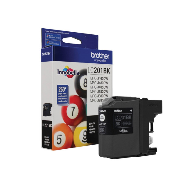 Compatible Brother models: MFC : MFC-J460DW, MFC-J480DW, MFC-J485DW, MFC-J680DW, MFC-J880DW, MFC-J885DW.  .  Use this LC201BKS ink cartridge in conjunction with your compatible Brother printer. Inkjet technology delivers ultra-sharp detail on plain and specialty papers, so your prints come out looking crisp and professional.  Black ink cartridge yields up to 260 pages.  Eco-conscious choice - has one or more meaningful eco attributes or eco-labels.  Recycling solution - designed to encourage recycling, helping you divert materials from landfill.