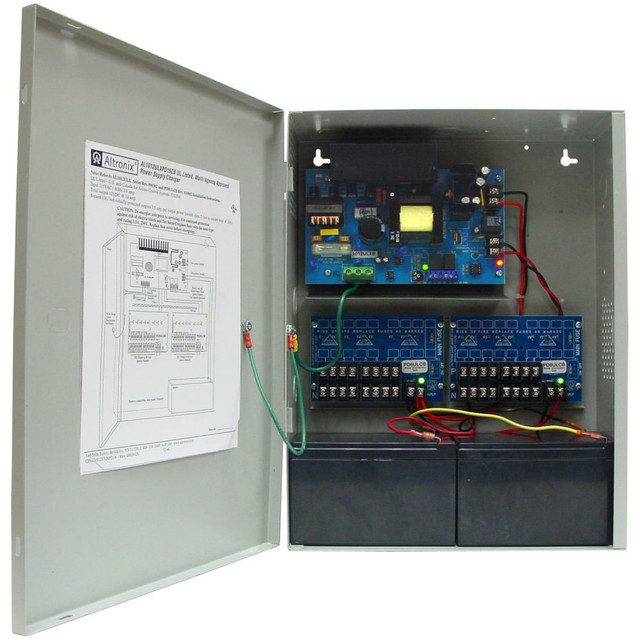 12VDC @ 10A, PTC Class 2 power-limited outputs.  AC and battery monitoring.  UL and cUL listed.  16 Output Power Supply/Charger.