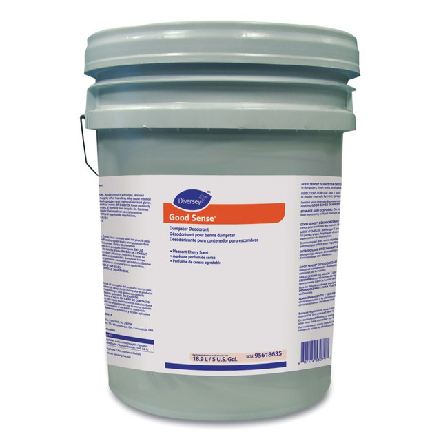 Fast-acting and powerful concentrated industrial deodorant designed for odor control in dumpsters, trash units and garbage trucks. Pink in color with a fruity scent.  Fast-acting and powerful odor control.  Pink in color with a pleasant Cherry scent.  Non-flammable.  Industrial strength for maximum performance.  Designed for odor control in dumpsters, trash units and garbage trucks.  Apply at regular intervals by mist, spray or flood directly to odor source.