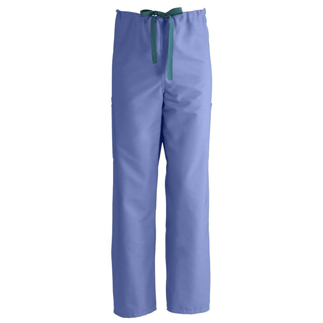 Head out on your shift wearing these scrub pants, which feature a soil-release finish for protection. The polyester/cotton blend is soft against the skin, and the pants feature 3 total pockets to keep instruments and accessories on hand.  Soil-release finish prevents fluids from being absorbed.  Made of polyester and cotton for soft, all-long comfort. ComfortEase fabric helps retain its color, even after industrial laundering.  Back pocket and 2 cargo pockets on the sides for storage.  Classic fit and a drawstring keep the pants securely around your waist.  Machine wash.