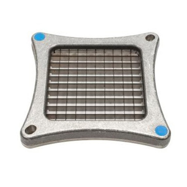 Dice ingredients with confidence using a Nemco 3/8in Chop Blade/Holder Assembly. The stainless steel blades offer sharpness and durability.  Compatible with the Easy Chopper (sold separately).  Made from stainless steel.  Creates 3/8in cuts.  Completely separate from the guide rods so you donT need to remove the bumpers.