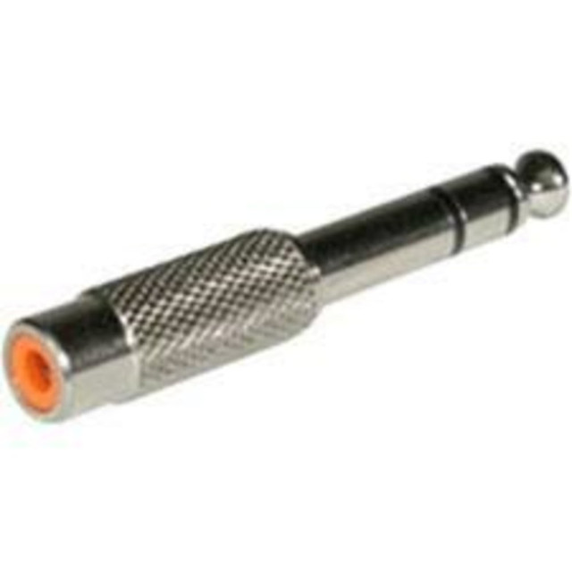 Make the right connection with our Adapters. This adapter is ideal for adapting a male RCA plug to 6.3mm (1/4in) mono jack. Connectors: RCA Female to 6.3mm (1/4in) Stereo Male. Adapts a RCA plug to 6.3mm (1/4in) stereo plug.