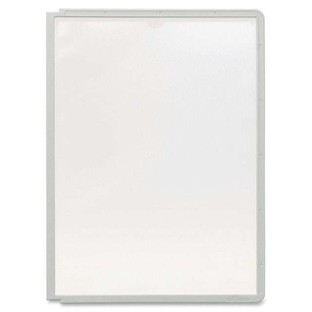 Dual-sided panel sleeves hold 2 letter-size sheets providing 2 viewing sides per panel.  Constructed of heavy-duty, anti-reflective polypropylene with rugged molded frames.  Supplied with 1/5 cut snap-on tabs which can be mounted on either side or on top.