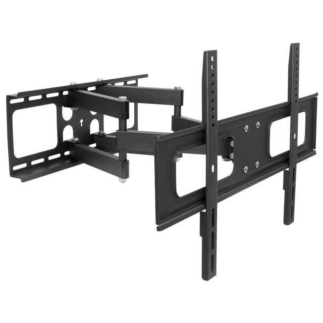 Mount your TV outdoors with the Mount-It! Full Motion Outdoor TV Wall Mount For Screen Sizes 37in To 80in. The mount is weatherproofed to defend against corrosion, rain and humidity, and it's made of stainless steel for durability. The full motion design features 60 deg. swivel left and right and +10/-20 deg. tilt to help achieve the ideal viewing angle.  Weatherproof design allows for outdoor placement.  Electroplating, powder-coating and stainless-steel hardware offer corrosion, rain and humidity resistance.  Full motion design features 60 deg. swivel left and right and +10/-20 deg. tilt to achieve the ideal viewing angle.  Weight capacity tested to support 110 lb.  Backed by the manufacturer's limited lifetime warranty.
