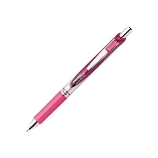 Enjoy a smooth writing experience with this Pentel EnerGel RTX liquid gel pen. Featuring a 0.5mm needle tip, this pen produces detailed fine lines, while the stainless steel accents offer a sophisticated, professional look. The retractable design helps protect the tip from damage, eliminating the need for caps, and the latex-free Comfort Zone grip maximizes comfort and control for accurate writing. The fast-drying gel ink helps minimize stains and smears for clean writing, even by left-handed users. This Pentel EnerGel RTX liquid gel pen features a metal clip to securely hook to your pockets.  0.5mm stainless steel needle tip creates distinct, fine linesRetractable design ensures the tip remains safe when not in useCompatible with Pentel LRN5 (0.5mm) and LRN7 (0.7mm) refillsQuick-drying ink minimizes smudges for clean prints  Refillable - designed to be used repeatedly, helping you avoid single-use disposables and potentially save money.  Contains Recycled Content - See Specs for Details.