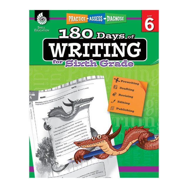 Develop your students creativity with help from these age-appropriate writing activities. As your students move through each 2-week lesson, they will learn how to use the writing process and strengthen essential language arts skills along the way.  Increase confidence in writing skills with fun and engaging daily activities. Workbook helps students build language and grammar skills through writing persuasive, informative and narrative pieces.  Daily practice pages include prewriting, drafting, revising, editing, publishing, opinion practice, narrative practice, informative/explanatory practice and more.  Mentor texts for each unit give students a basis for each 2-week lesson.  High-interest themes help keep young learners engaged in their work.  Genre-specific rubrics and data-analysis tools help teachers effectively instruct students and monitor progress.  Meets Common Core standards for writing.  Recommended for children ages 10 to 12.