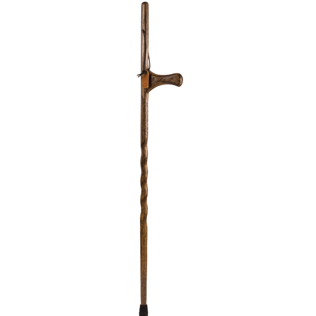 Enjoy the stability provided by this beautiful wooden staff. Perfect for long walks and hikes, this trekking pole offers a handle to help keep you steady.  Made from sturdy oak for strength and style.  Smooth lacquer finish guards the wood against damage.  Supports up to 250 lb.  Nonskid tip remains securely in place with each step.  Handle is positioned 37in from the floor.  Backed by the manufacturers limited lifetime warranty.  • The Brazos Dual Purpose Staff Blends Rustic Beauty And Ageless Functionality, Making It The Perfect Combination Walking Stick And Cane In One. • With Two Convenient Areas To Grip, You Will Find It A Great Multi-Purpose Staff For Both Walking And Hiking. Made From The Choicest Oak, A Strong Wood With An Attractive Finish, This Stick Will Give You Confidence And Stability. • Use The Lower Handle When You Are Taking A Walk Or Want To Steady Yourself In Crowded Conditions Or On Uneven Surfaces. The Lower Handle Is Also Great To Grab Onto When You Want To Get Up From A Seated Position. • Grip The Top Of The Staff When You Are Walking Or Hiking Through More Rugged Terrain Like Wooded Or Hilly Areas. • Each Walking Stick Is Made In The USA By Master Woodworkers. Handcrafted, One At A Time. Comes In Two Sizes.