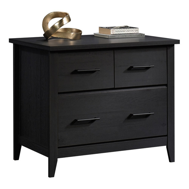 Keep your office organized with the help of this Sauder Summit Station 34inW Lateral File Cabinet. The lower file drawer can hold letter- or legal-sized hanging files, and you can stow office essentials away in the upper cabinet. The cabinets doors help keep your items safe and out of sight.  Engineered wood construction.  1 file drawer with hanging rails accommodates letter- and legal-size files.  Hidden storage compartment behind doors.  Weight capacity tested to support 40 lb (drawer).  Assembly required.  This product is heavy and/or oversized and may need more than one person to handle.  Interested in in-home assembly? Please call our certified and insured professional assemblers 866-388-4350 today!