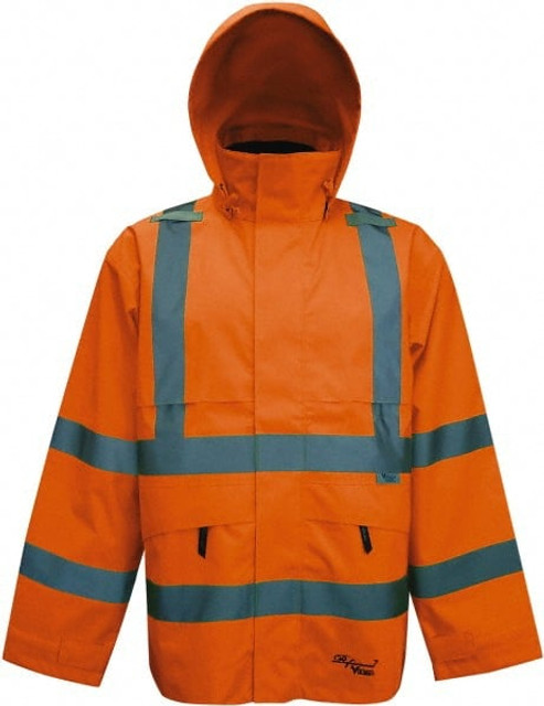 Viking D6329JO-L Rain Jacket: Size Large, High-Visibility Orange, Polyester