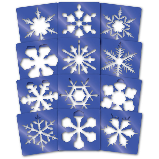 Just like snowflakes, no two children are alike. Take advantage of a brisk winters day by teaching your students about the value of uniqueness with these fun snowflake stencils.  No matter what stencil they use, every child will create something unique.  Teach them to observe the world around them, and notice how colors play an important role in distinguishing the seasons.  Let nature be your guide as children learn to appreciate the value of originality.  Includes 12 stencils, 8in x 8in (20 cm), and idea guide.