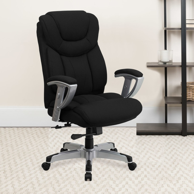 If you need to furnish your office with new seating and want to make sure everyone is accounted for, Big and Tall Chairs will be best suited for larger and taller body types.  Contemporary Big & Tall Office Chair  400 lb. Weight Capacity  High Back Design with Headrest  Built-In Lumbar Support  Tilt Lock Mechanism rocks/tilts the chair and locks in an upright position  Tilt Tension Adjustment Knob adjusts the chairs backward tilt resistance  3in Thick Foam Padded Seat  CA117 Fire Retardant Foam  22.75in Wide Seat  Waterfall Seat reduces pressure on your legs  Swivel Seat  Pneumatic Seat Height Adjustment  Height & Width Adjustable Padded Arms  Heavy Duty Nylon Capped Metal Base with End Caps  Dual Wheel Casters  Tested to meet ANSI/BIFMA Performance Standards - Manufacturer testing has been conducted on this product to meet specific performance requirements and safety standards set forth by the American National Standards Institute (ANSI) and the Business and Institutional Furniture Manufacturers.  This product is heavy and/or oversized and may need more than one person to handle.