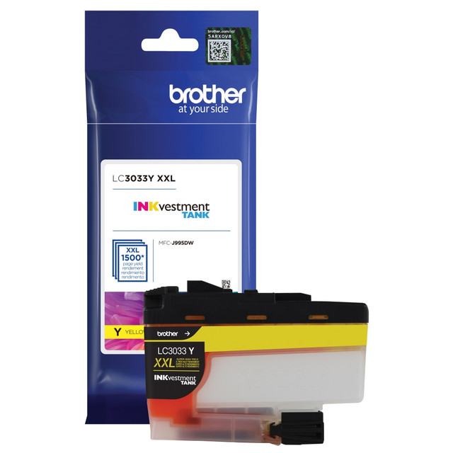 Compatible Brother models: MFC : MFC-J805DW, MFC-J805DW XL, MFC-J815DW XL, MFC-J995DW, MFC-J995DW XL.  .    Brother Genuine LC3033Y is for use with Brother INKvestment Tank, inkjet all-in-one printers MFC-J805DW, MFC-J805DW XL, MFC-J815DW XL, MFC-J995DW and MFC-J995DW XL that feature Brother tank technology.  Brother offers an environmentally responsible way for customers to dispose of Brother Genuine cartridges. Visit www.brother-usa.com/Environment to learn more  Superior color inkjet print quality you can consistently rely on for up to 1,500 pages (Approximate page yield in accordance with ISO/IEC 24711).  Intelligently engineered to work in seamless unison with your Brother INKvestment Tank inkjet printer.  Brother Genuine color ink produces rich, vivid color prints that withstand the test of time.  Brother Genuine LC3033Y Single Pack Super High-yield Yellow INKvestment Tank Ink Cartridge.  Yields up to 1,500 pages.  Specially engineered to work seamlessly with your existing Brother INKvestment Tank inkjet printer.  Creates bright, vivid, professional-quality prints that stand the test of time.  Helps Avoid Waste - Designed for extended use, helping reduce or eliminate material use and potentially save money.  Recycling solution - designed to encourage recycling, helping you divert materials from landfill.