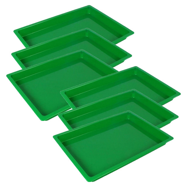 Organize papers and documents with the Romanoff Products Medium Creativitrays. The trays are made of polypropylene for durability, and they're resistant to water for lasting use.  Made of durable polypropylene.  Water resistant design ensures lasting use.  Green color provides a bold look.