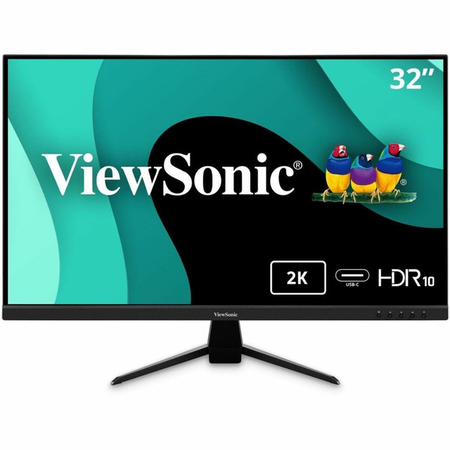 Whether you're looking to work with greater clarity or experience entertainment in a whole new light, the ViewSonic VX3267U-2K 32in monitor takes your viewing experience to a new level of immersion. This 2K monitor uses state-of-the-art IPS panel technology to deliver stunning visuals with ultra-wide viewing angles. Enjoy 2560 x 1440 resolution on a bezel-free, ultra-wide display for an edge-to-edge viewing experience unlike anything you've ever seen. Immerse yourself in vibrant true-to-life colors and enhanced contrast thanks to HDR10 content support. This powerful home office monitor features USB 3.2 Type-C connectivity for video, audio, data and up to 65W of charging power over a single cable. Connect additional devices via HDMI and DisplayPort inputs.  SEE THE DIFFERENCE: 32 Inch QHD (2560x1440p) IPS monitor with thin bezelsLESS CABLE CLUTTER: USB-C connectivity for fast data, audio and video transfer, and 65W charging over one cableHDR10 CONTENT SUPPORT: For deep contrast, rich color, and vibrant detailsENHANCED VIEWING COMFORT: Flicker-Free technology and Blue Light Filter for reduced eye fatigueFLEXIBLE CONNECTIVITY: The VX3267U-2K supports laptops, PCs, and Macs with USB C, HDMI, and DisplayPort inputs