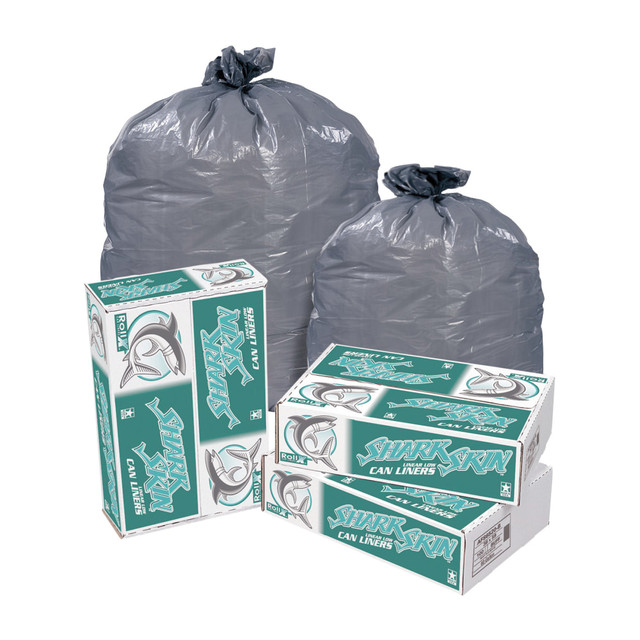 Dispose of trash with these liners.  33-gal. size fits a range of garbage bins for flexibility.  Green plastic bags let you color-code your trash.